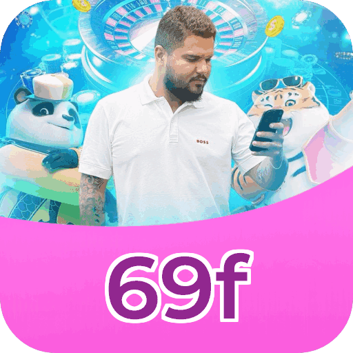 Interface do aplicativo 69f mostrando jogos disponíveis no iOS e Android